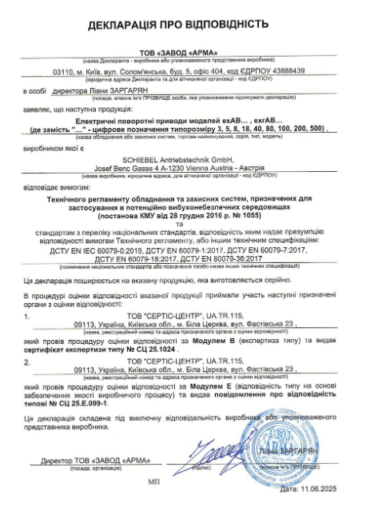 Декларація про відповідність від 11.06.2025р.